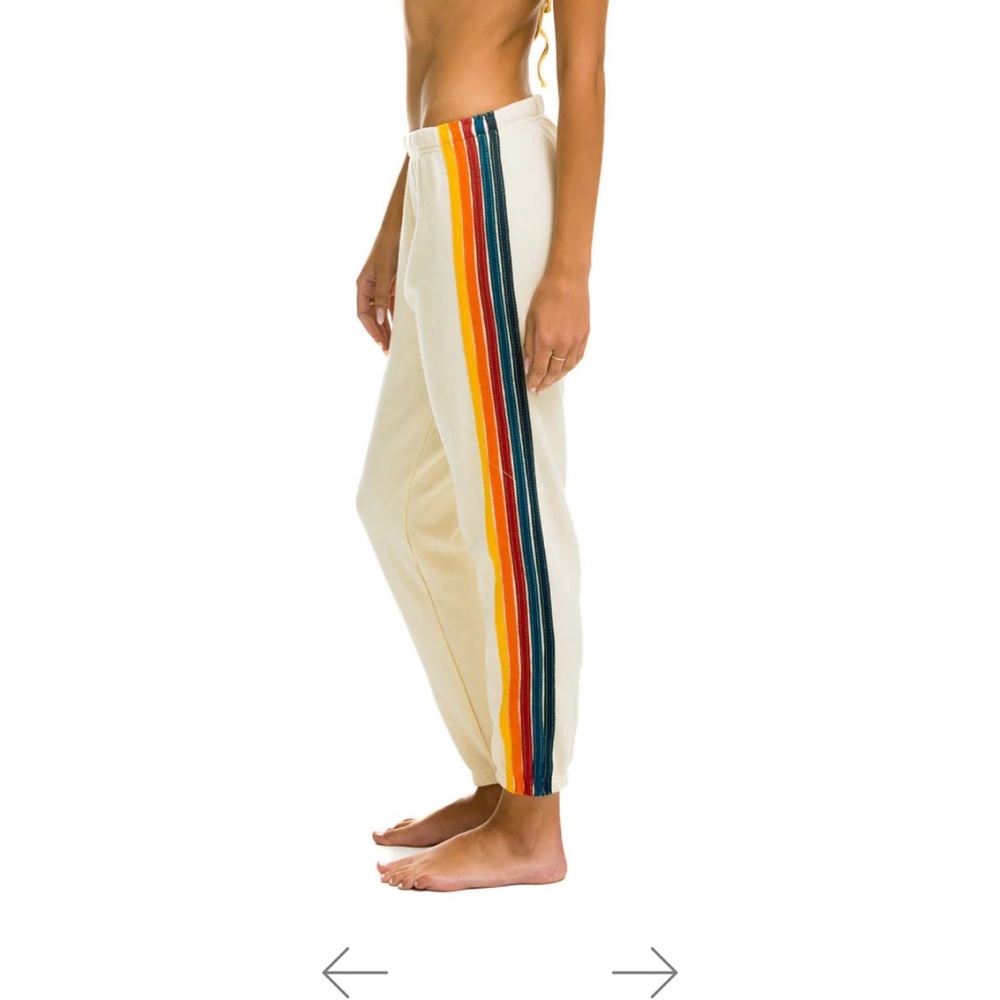 Aviator Nation - *BRAND NEW* 5 STRIPE SWEATPANTS - VINTAGE WHITE